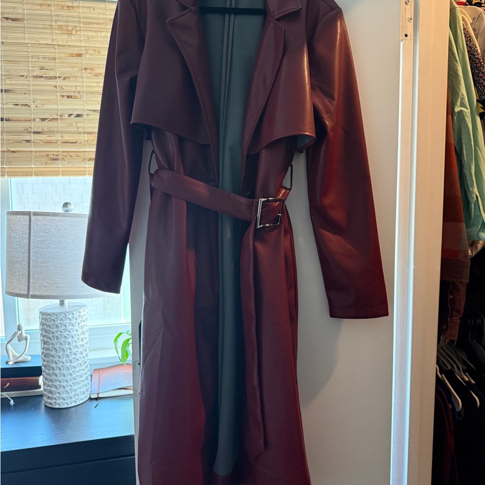 WeWoreWhat Vegan Leather Trench Coat
